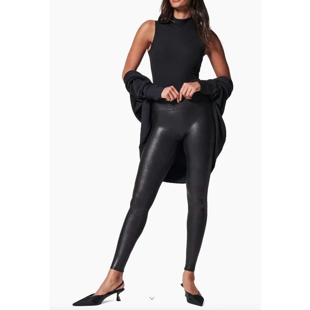 Spanx Faux Leather Leggings - Black (Size M) - Picture 2 of 10